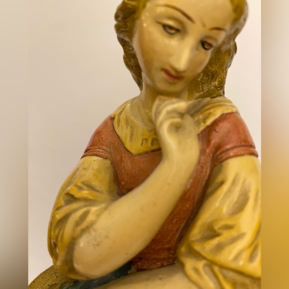 Vintage Borghese Chalkware Pair of Matching Boy & Girl Figurines - Picture 3 of 16